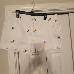 Crown & Ivy White Embroidered Women's Shorts